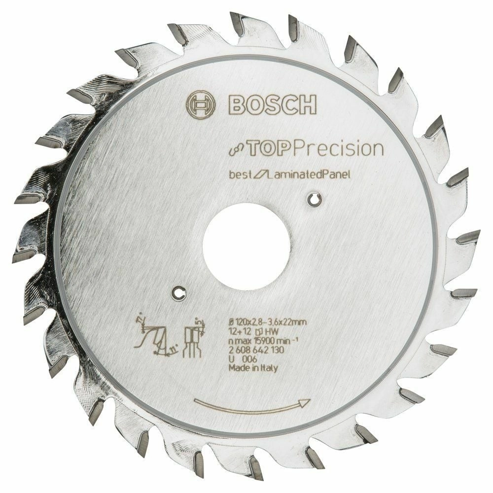 Bosch - Best Serisi Hassas Kesim Lamine Panel için Ön Çizme Bıçağı 120*22 mm 12+12 Diş