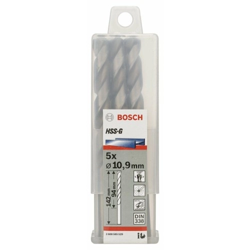 Bosch - HSS-G Metal Matkap Ucu 10,9*142 mm 5'li Paket