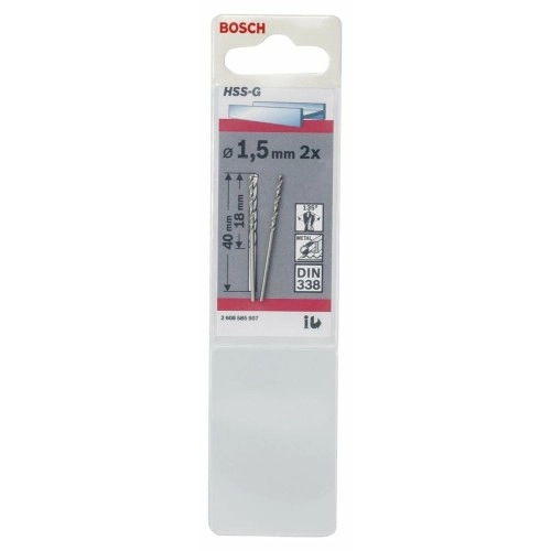 Bosch - HSS-G Metal Matkap Ucu 1,5*40 mm 2'li Paket