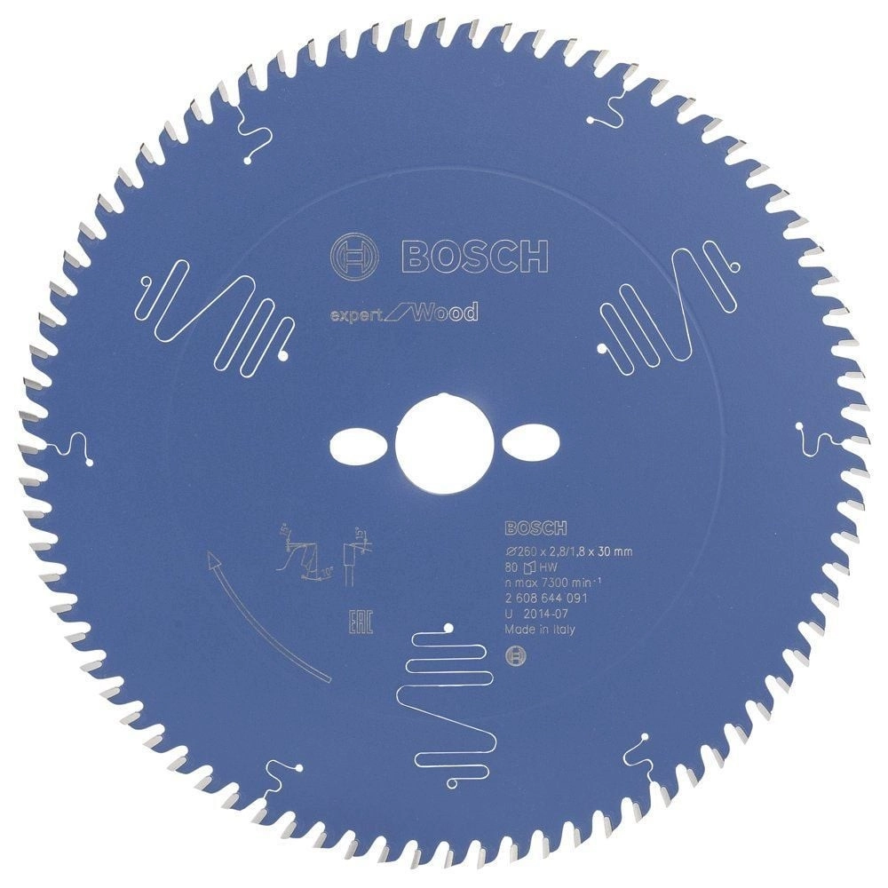 Bosch - Expert Serisi Ahşap için Daire Testere Bıçağı 260*30 mm 80 Diş