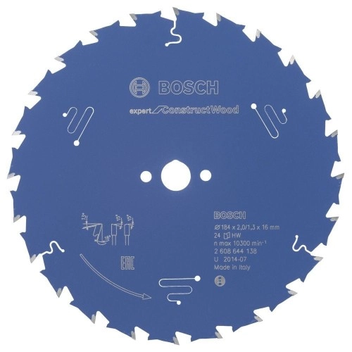 Bosch - Expert Serisi İnşaat Ahşabı için Daire Testere Bıçağı 184*16 mm 24 Diş