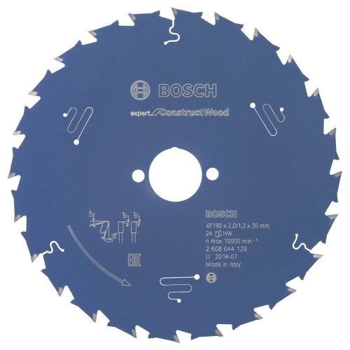Bosch - Expert Serisi İnşaat Ahşabı için Daire Testere Bıçağı 190*30 mm 24 Diş
