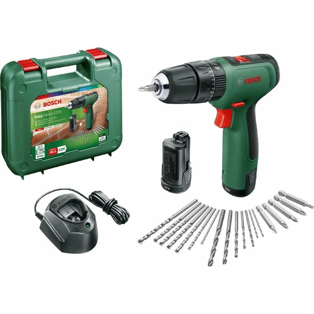 Bosch EasyImpact 1200 Akülü Darbeli Delme Vidalama Makinesi + GAL 1210 CV + AC kit (Çift Akülü)