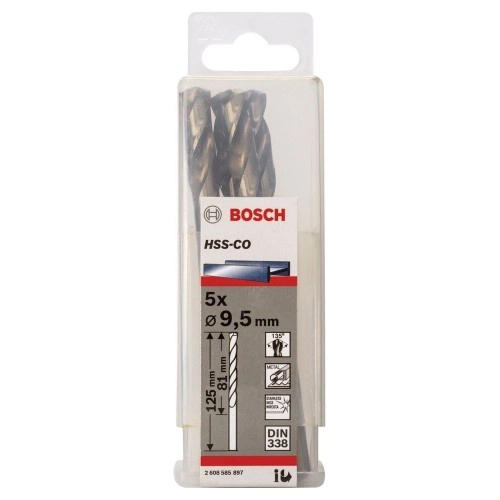 Bosch - HSS-Co Metal Matkap Ucu 9,5*125 mm 5'li Paket
